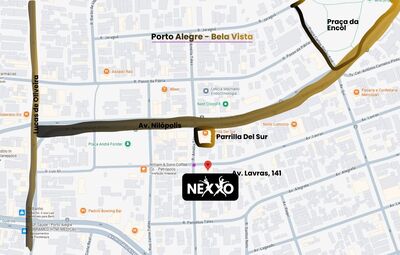 Localização Nexxo Dança de Salão — Av. Lavras 141, Petrópolis / Bela Vista